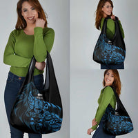 New Zealand Lawn Bowls Grocery Bag Blue Maori Warrior Tribal Silver Fern LT9 - Polynesian Pride