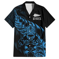 New Zealand Lawn Bowls Custom Hawaiian Shirt Blue Maori Warrior Tribal Silver Fern LT9 Blue - Polynesian Pride