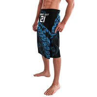 New Zealand Lawn Bowls Custom Lavalava Blue Maori Warrior Tribal Silver Fern - Polynesian Pride