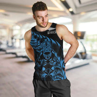 New Zealand Lawn Bowls Custom Men Tank Top Blue Maori Warrior Tribal Silver Fern LT9 Blue - Polynesian Pride