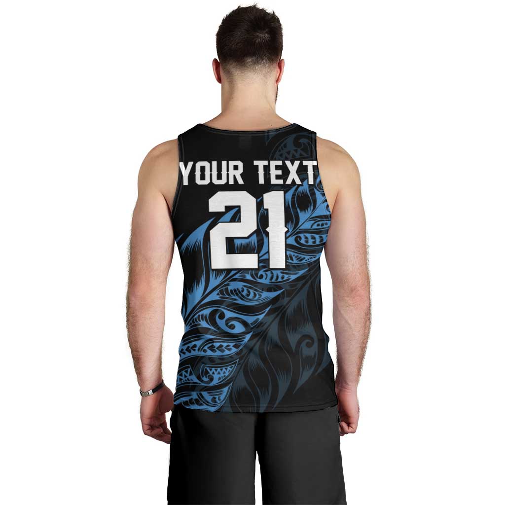 New Zealand Lawn Bowls Custom Men Tank Top Blue Maori Warrior Tribal Silver Fern LT9 - Polynesian Pride