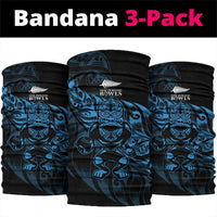 New Zealand Lawn Bowls Neck Gaiter Blue Maori Warrior Tribal Silver Fern LT9 package One Size: 25*50cm Blue - Polynesian Pride