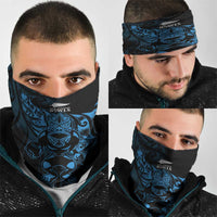 New Zealand Lawn Bowls Neck Gaiter Blue Maori Warrior Tribal Silver Fern LT9 - Polynesian Pride