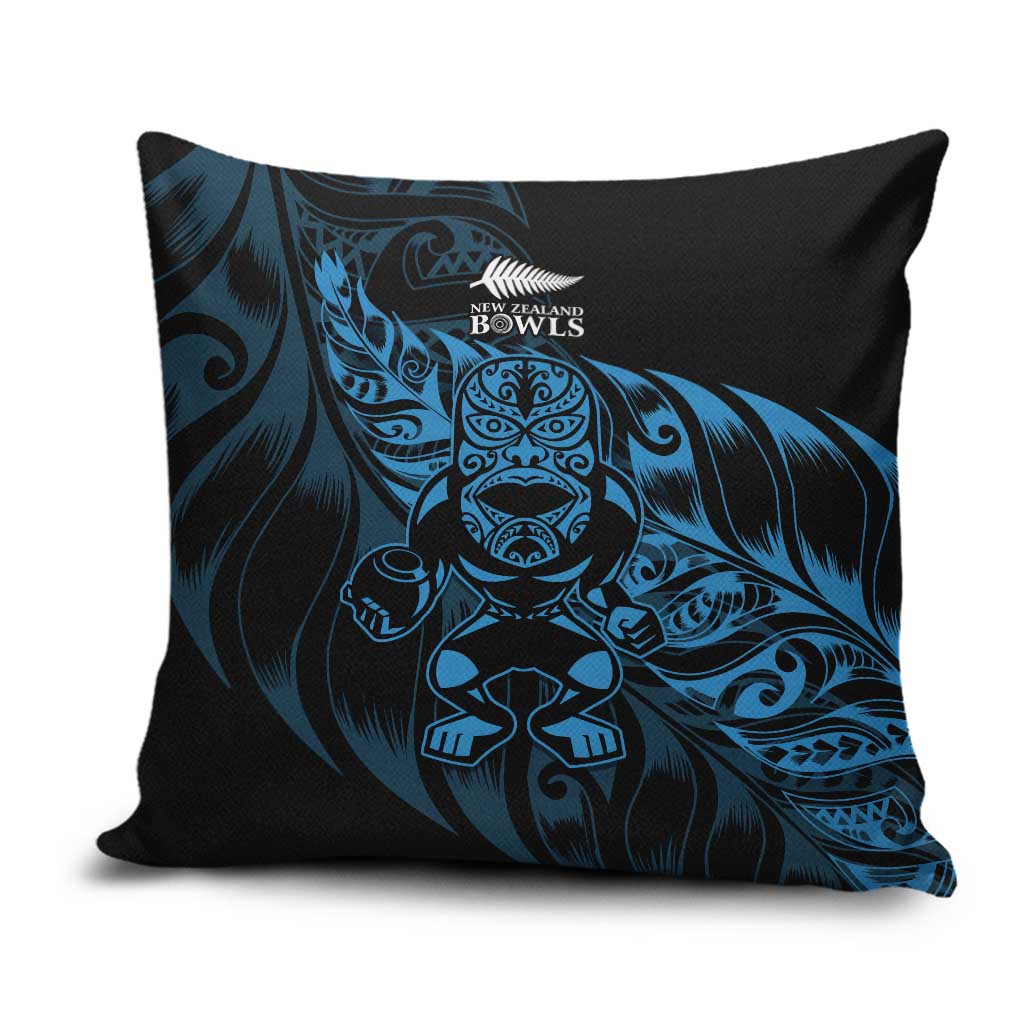 New Zealand Lawn Bowls Pillow Cover Blue Maori Warrior Tribal Silver Fern LT9 Blue - Polynesian Pride