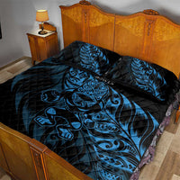 New Zealand Lawn Bowls Quilt Bed Set Blue Maori Warrior Tribal Silver Fern LT9 - Polynesian Pride