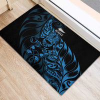 New Zealand Lawn Bowls Rubber Doormat Blue Maori Warrior Tribal Silver Fern LT9 - Polynesian Pride