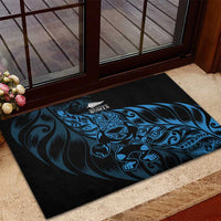 New Zealand Lawn Bowls Rubber Doormat Blue Maori Warrior Tribal Silver Fern LT9 - Polynesian Pride