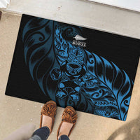 New Zealand Lawn Bowls Rubber Doormat Blue Maori Warrior Tribal Silver Fern LT9 - Polynesian Pride