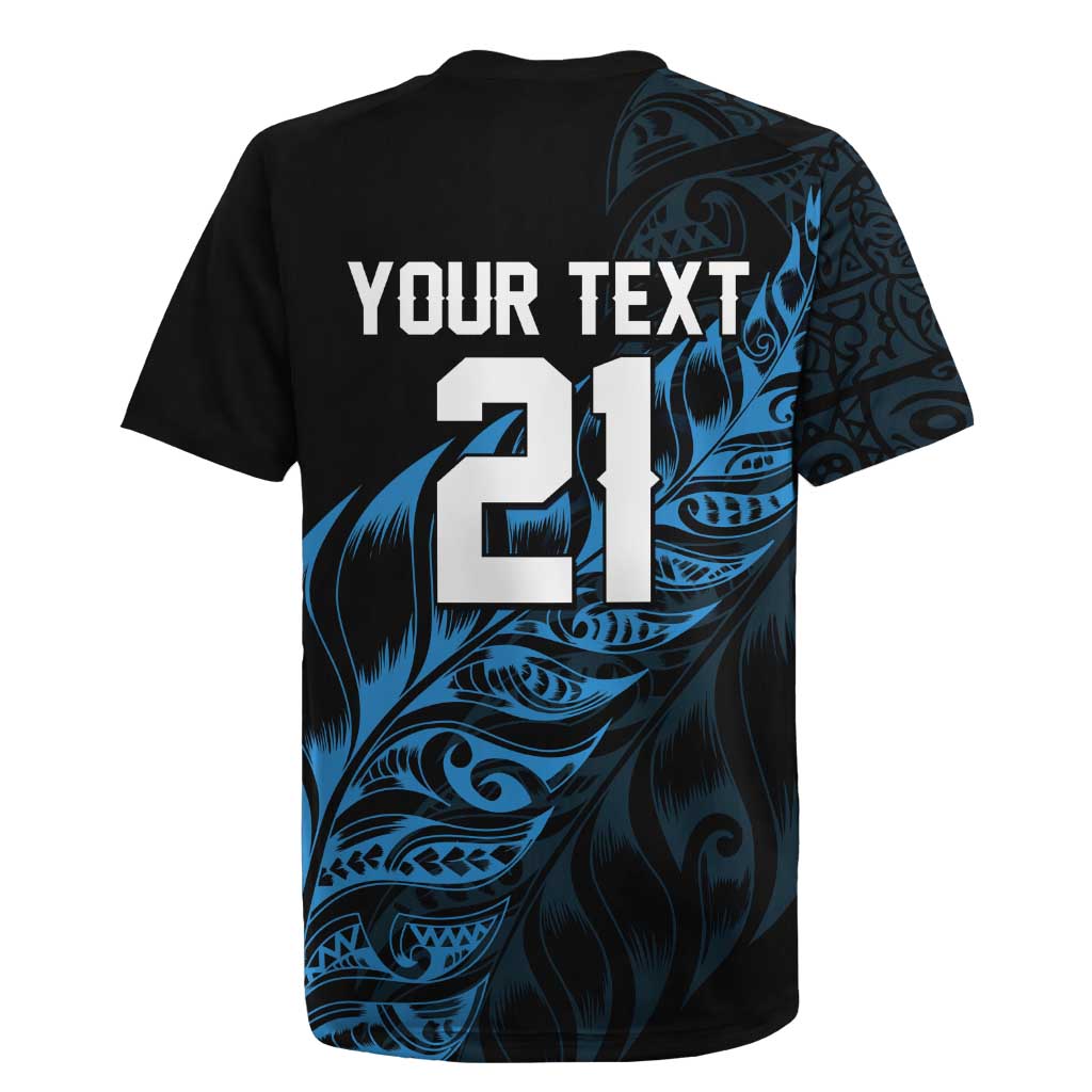New Zealand Lawn Bowls Custom Rugby Jersey Blue Maori Warrior Tribal Silver Fern LT9 - Polynesian Pride