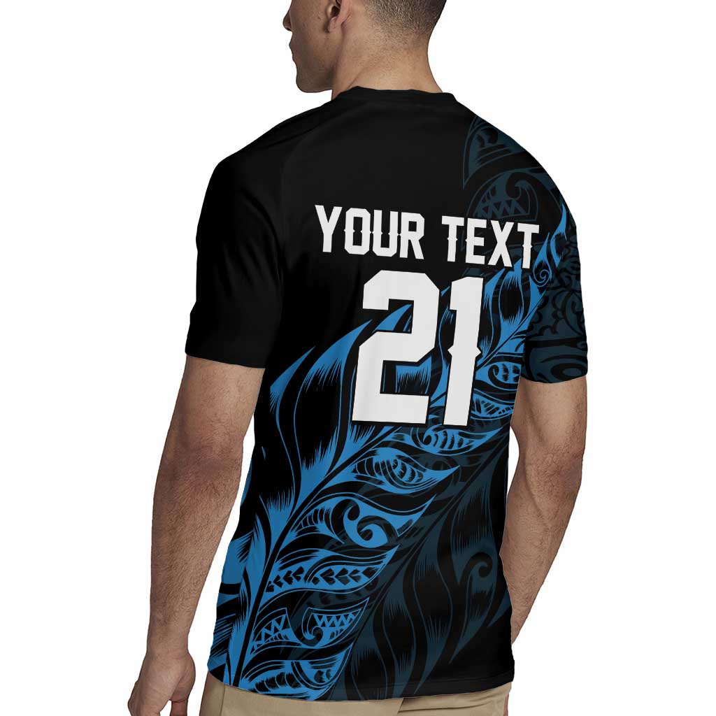 New Zealand Lawn Bowls Custom Rugby Jersey Blue Maori Warrior Tribal Silver Fern LT9 - Polynesian Pride