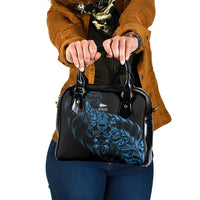 New Zealand Lawn Bowls Shoulder Handbag Blue Maori Warrior Tribal Silver Fern - Polynesian Pride