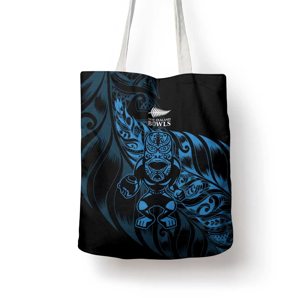 New Zealand Lawn Bowls Tote Bag Blue Maori Warrior Tribal Silver Fern LT9 - Polynesian Pride
