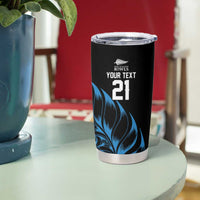 New Zealand Lawn Bowls Custom Tumbler Cup Blue Maori Warrior Tribal Silver Fern LT9 - Polynesian Pride