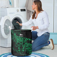 New Zealand Lawn Bowls Laundry Basket Green Maori Warrior Tribal Silver Fern LT9 - Polynesian Pride