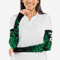 New Zealand Lawn Bowls Custom Arm Sleeves Green Maori Warrior Tribal Silver Fern LT9 - Polynesian Pride