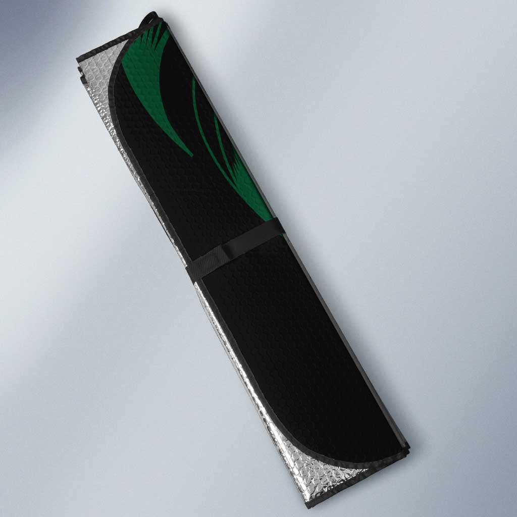 New Zealand Lawn Bowls Auto Sun Shade Green Maori Warrior Tribal Silver Fern LT9 - Polynesian Pride