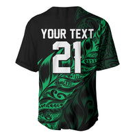 New Zealand Lawn Bowls Custom Baseball Jersey Green Maori Warrior Tribal Silver Fern LT9 - Polynesian Pride