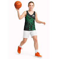 New Zealand Lawn Bowls Custom Basketball Jersey Green Maori Warrior Tribal Silver Fern LT9 - Polynesian Pride
