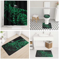 New Zealand Lawn Bowls Bathroom Set Green Maori Warrior Tribal Silver Fern LT9 - Polynesian Pride