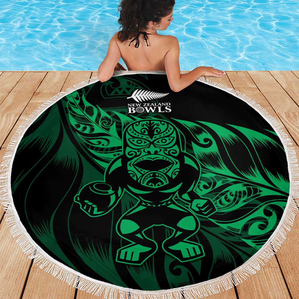 New Zealand Lawn Bowls Beach Blanket Green Maori Warrior Tribal Silver Fern LT9 - Polynesian Pride