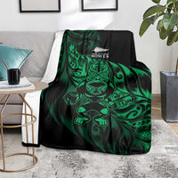 New Zealand Lawn Bowls Blanket Green Maori Warrior Tribal Silver Fern LT9 - Polynesian Pride