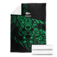 New Zealand Lawn Bowls Blanket Green Maori Warrior Tribal Silver Fern LT9 - Polynesian Pride