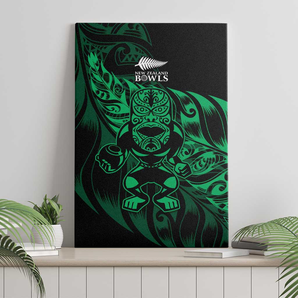New Zealand Lawn Bowls Canvas Wall Art Green Maori Warrior Tribal Silver Fern LT9 - Polynesian Pride