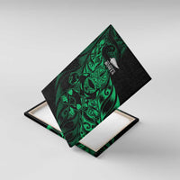 New Zealand Lawn Bowls Canvas Wall Art Green Maori Warrior Tribal Silver Fern LT9 With Frame Green - Polynesian Pride