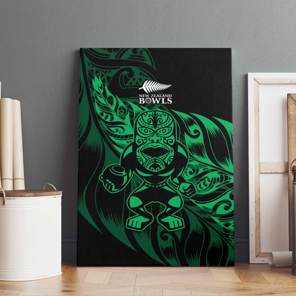 New Zealand Lawn Bowls Canvas Wall Art Green Maori Warrior Tribal Silver Fern LT9 - Polynesian Pride