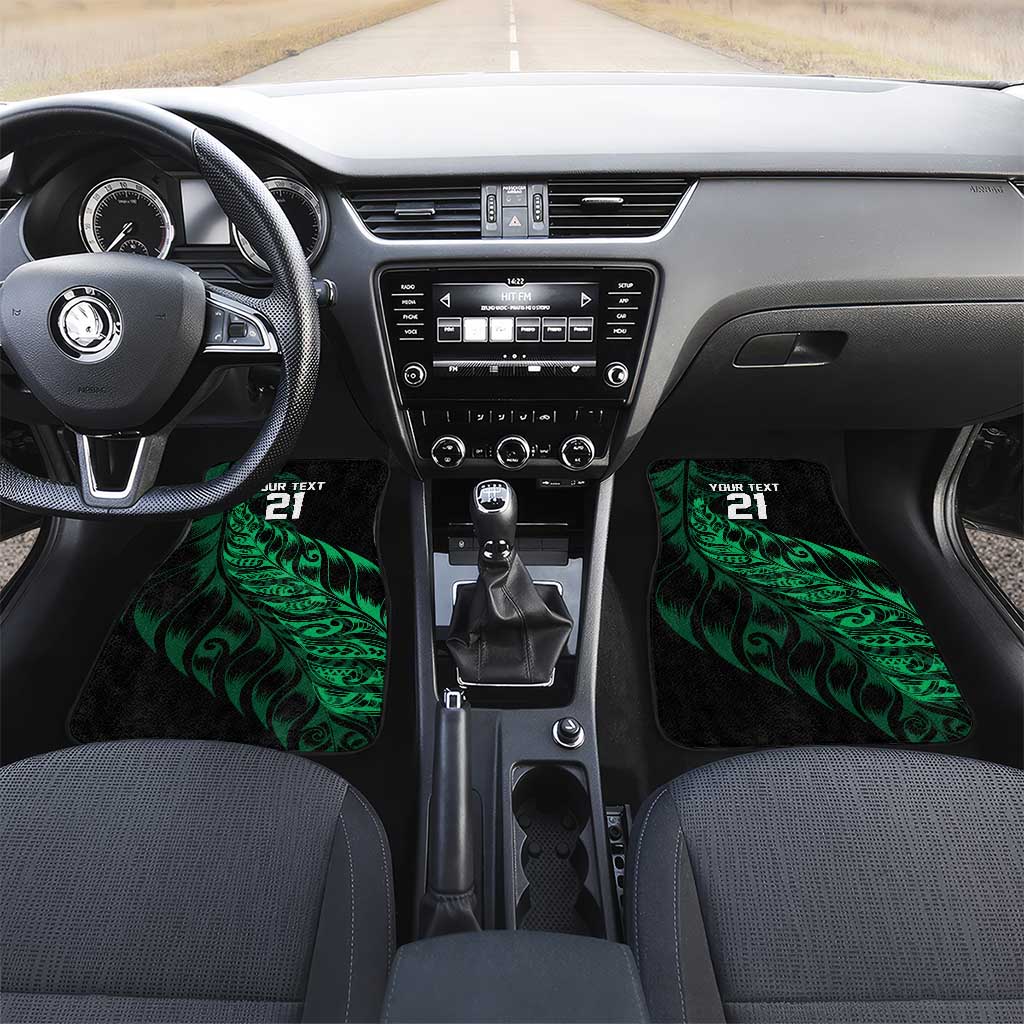 New Zealand Lawn Bowls Custom Car Mats Green Maori Warrior Tribal Silver Fern LT9 Set 2pcs - Front Green - Polynesian Pride