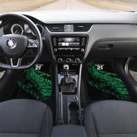 New Zealand Lawn Bowls Custom Car Mats Green Maori Warrior Tribal Silver Fern LT9 Set 2pcs - Front Green - Polynesian Pride