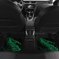 New Zealand Lawn Bowls Custom Car Mats Green Maori Warrior Tribal Silver Fern LT9 Set 2pcs - Back Green - Polynesian Pride