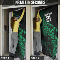 New Zealand Lawn Bowls Custom Door Cover Green Maori Warrior Tribal Silver Fern LT9 - Polynesian Pride