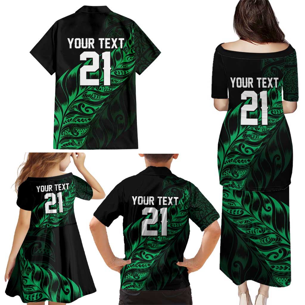 New Zealand Lawn Bowls Custom Family Matching Puletasi and Hawaiian Shirt Green Maori Warrior Tribal Silver Fern LT9 - Polynesian Pride