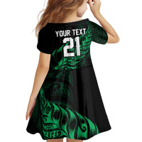 New Zealand Lawn Bowls Custom Family Matching Tank Maxi Dress and Hawaiian Shirt Green Maori Warrior Tribal Silver Fern LT9 - Polynesian Pride