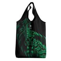 New Zealand Lawn Bowls Grocery Bag Green Maori Warrior Tribal Silver Fern LT9 - Polynesian Pride