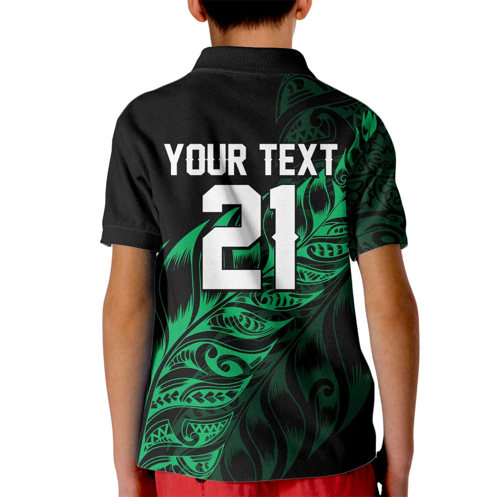 New Zealand Lawn Bowls Custom Kid Polo Shirt Green Maori Warrior Tribal Silver Fern LT9 - Polynesian Pride