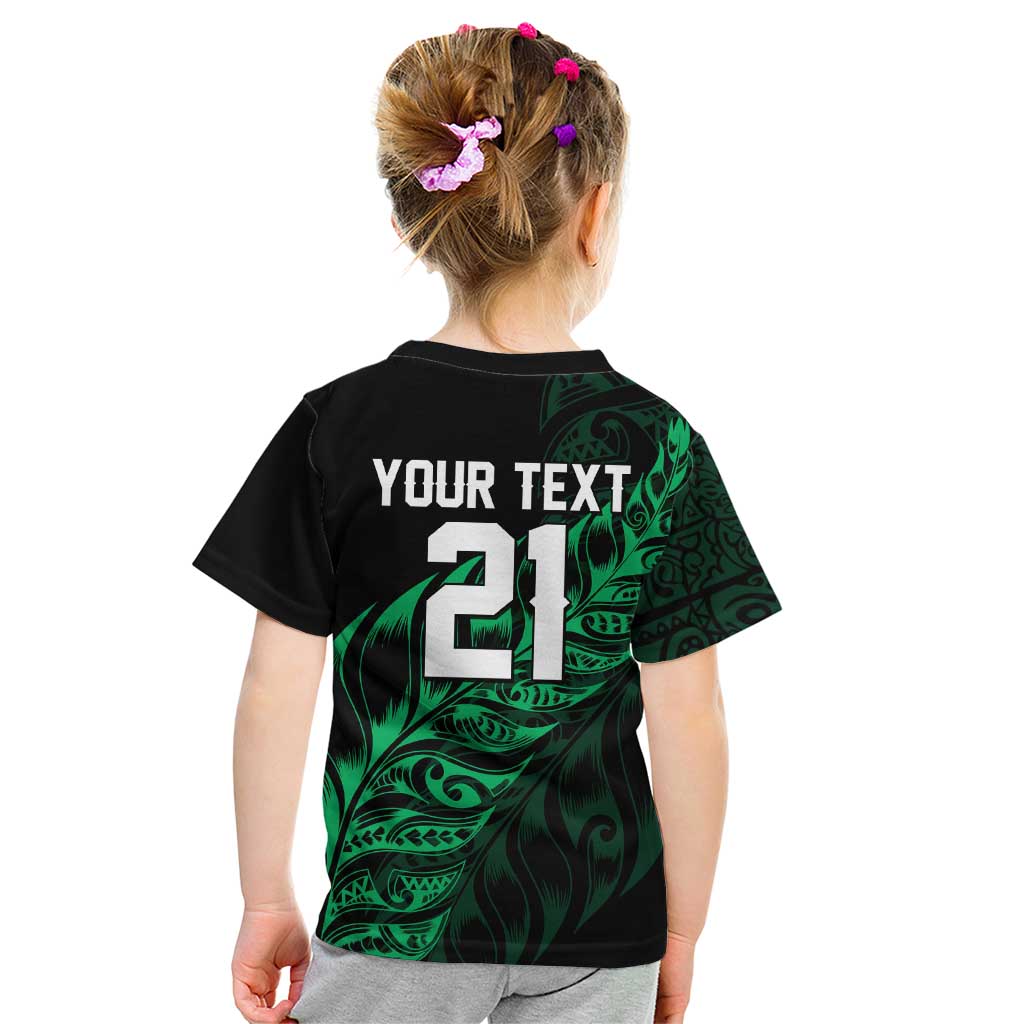 New Zealand Lawn Bowls Custom Kid T Shirt Green Maori Warrior Tribal Silver Fern LT9 - Polynesian Pride