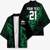 New Zealand Lawn Bowls Custom Kimono Green Maori Warrior Tribal Silver Fern LT9 - Polynesian Pride