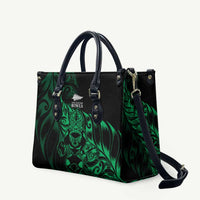 New Zealand Lawn Bowls Leather Bag Green Maori Warrior Tribal Silver Fern LT9 Green - Polynesian Pride