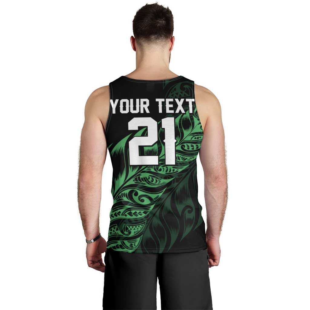 New Zealand Lawn Bowls Custom Men Tank Top Green Maori Warrior Tribal Silver Fern LT9 - Polynesian Pride