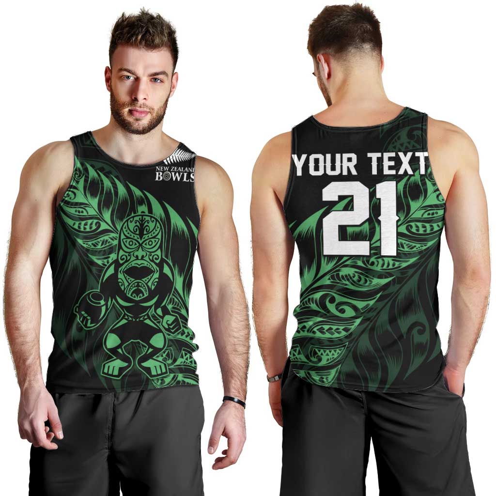 New Zealand Lawn Bowls Custom Men Tank Top Green Maori Warrior Tribal Silver Fern LT9 - Polynesian Pride