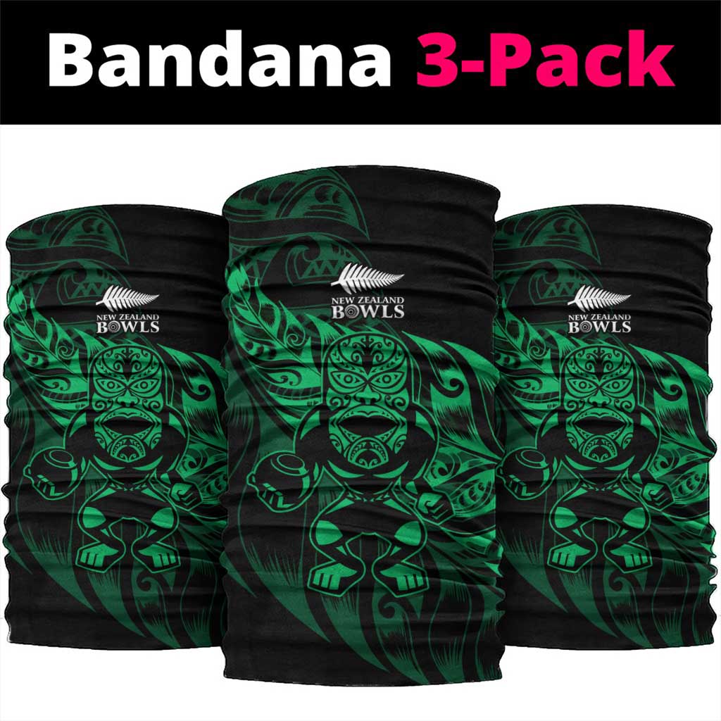 New Zealand Lawn Bowls Neck Gaiter Green Maori Warrior Tribal Silver Fern LT9 package One Size: 25*50cm Green - Polynesian Pride