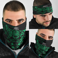 New Zealand Lawn Bowls Neck Gaiter Green Maori Warrior Tribal Silver Fern LT9 - Polynesian Pride