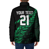 New Zealand Lawn Bowls Custom Padded Jacket Green Maori Warrior Tribal Silver Fern LT9 - Polynesian Pride