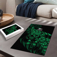 New Zealand Lawn Bowls Puzzle Green Maori Warrior Tribal Silver Fern LT9 - Polynesian Pride
