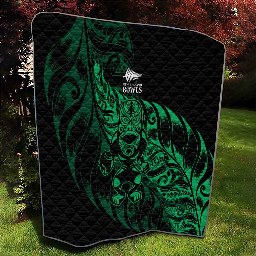 New Zealand Lawn Bowls Quilt Green Maori Warrior Tribal Silver Fern LT9 - Polynesian Pride