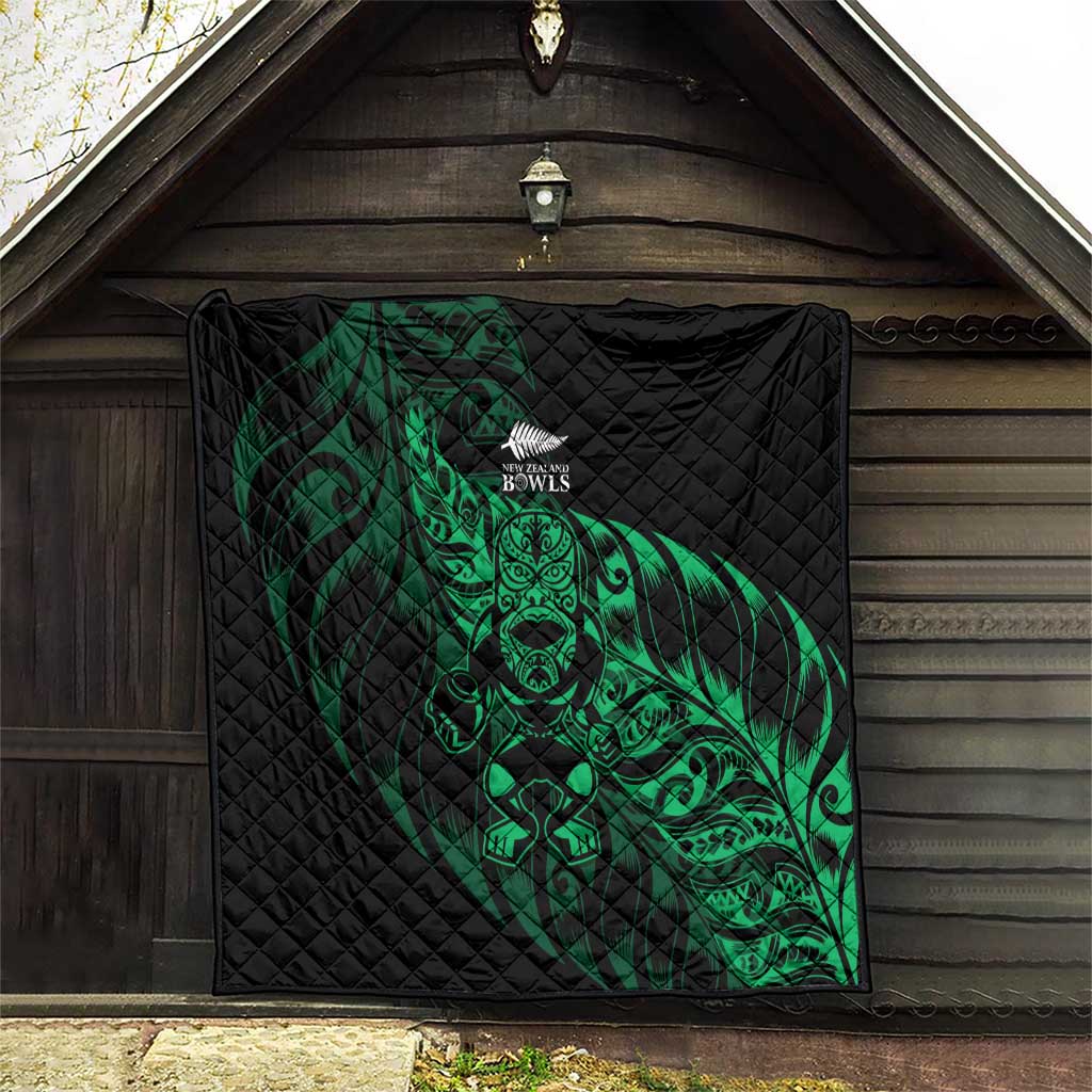 New Zealand Lawn Bowls Quilt Green Maori Warrior Tribal Silver Fern LT9 - Polynesian Pride