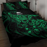 New Zealand Lawn Bowls Quilt Bed Set Green Maori Warrior Tribal Silver Fern LT9 Green - Polynesian Pride