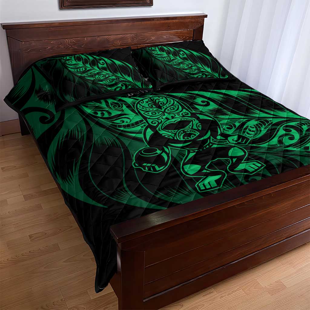 New Zealand Lawn Bowls Quilt Bed Set Green Maori Warrior Tribal Silver Fern LT9 - Polynesian Pride